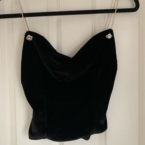 Shein Rhinestone Strpped Crop Top